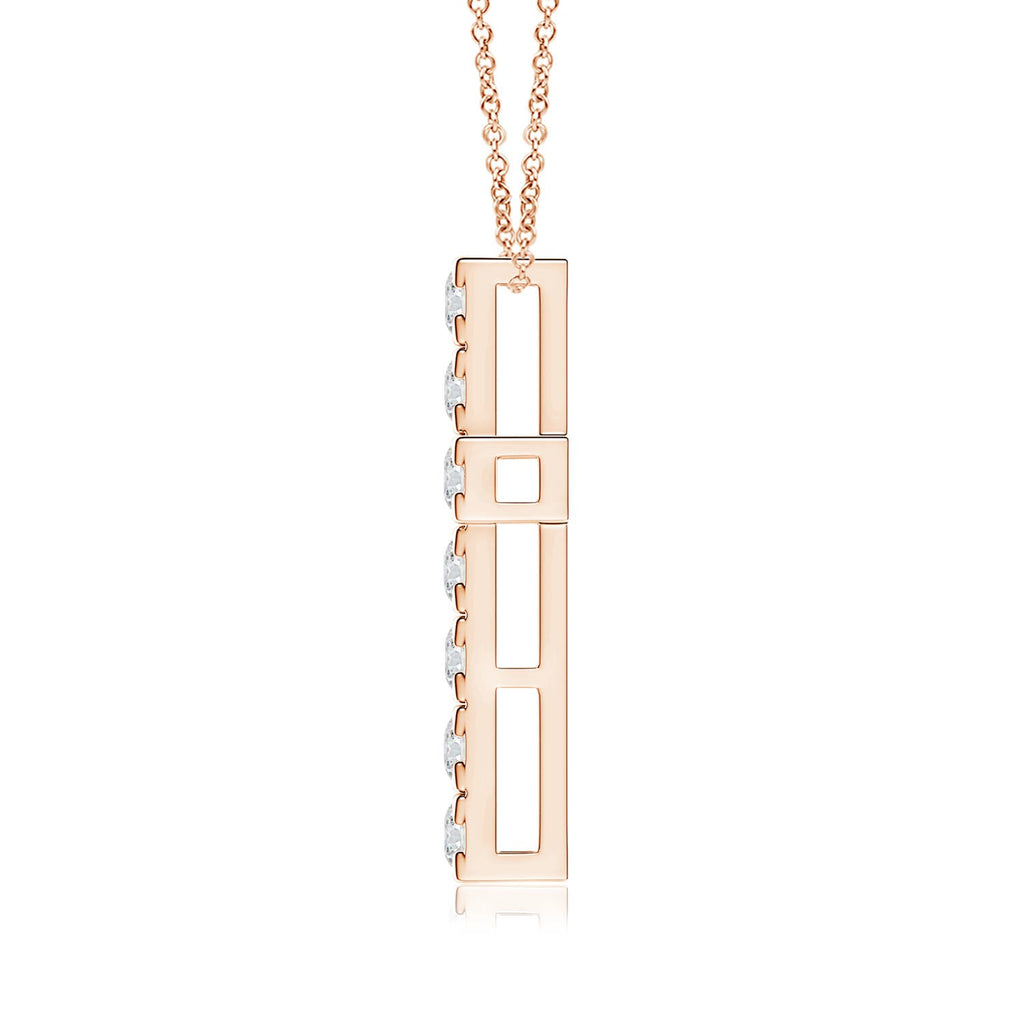 Diamond Cross Pendant Necklace in 14K Rose Gold C8720