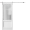 White Solid MDF Barn Door with Rail Kit R962