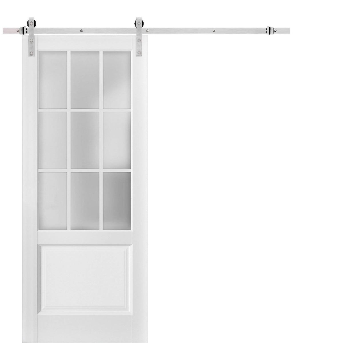 White Solid MDF Barn Door with Rail Kit R962