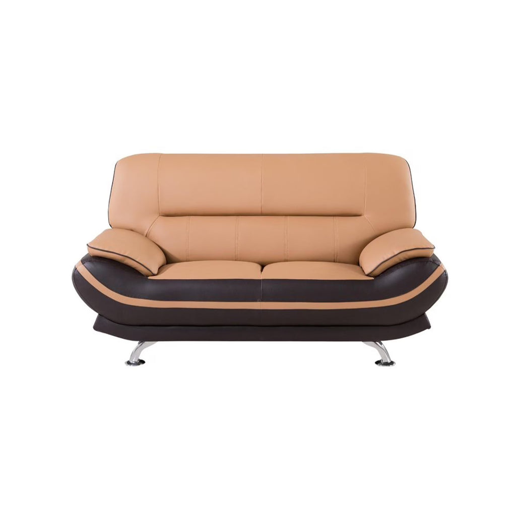 Tufted Faux Leather Loveseat M375