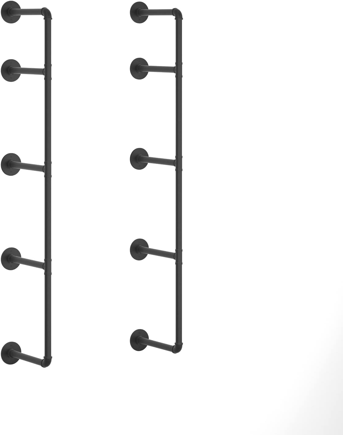 Industrial Wall Mount Iron Pipe Shelf Black 3 Tier X2 Z13265