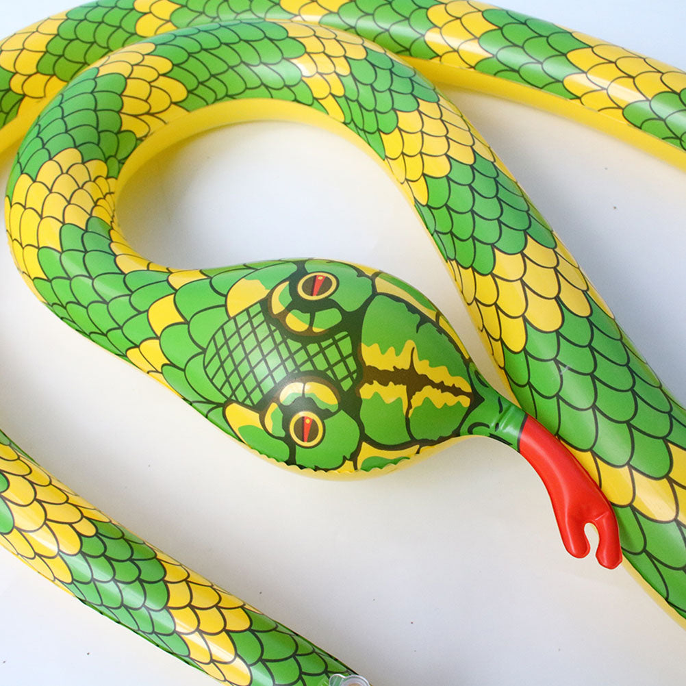 Yellow Simulate Inflatable Snake Model Toys W866617