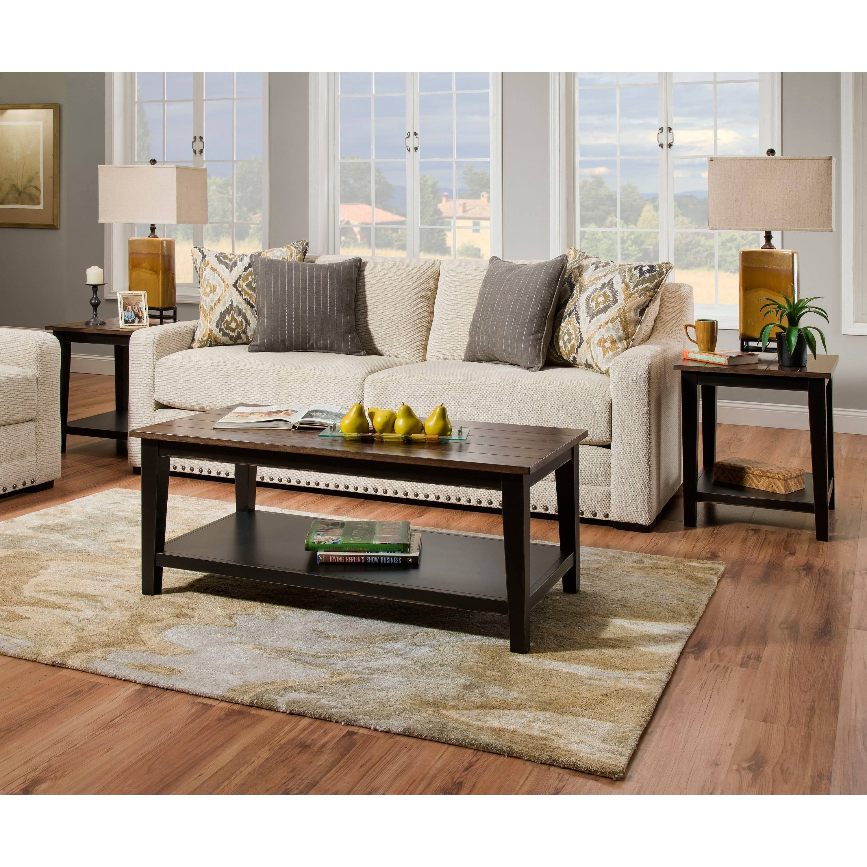 Greige & Black End Table H371272