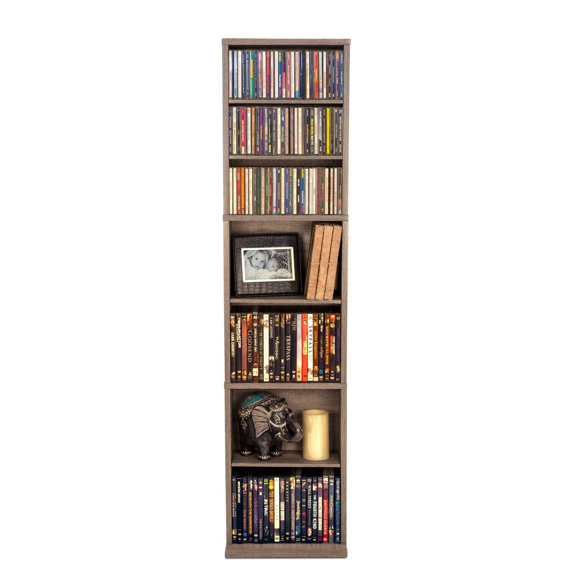 Weathered Oak Adjustable Media Cabinet D779