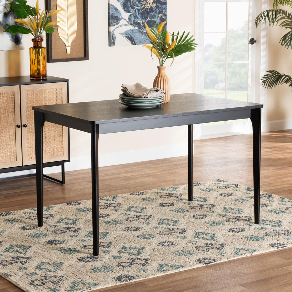 Black Finished Wood Dining Table J1501
