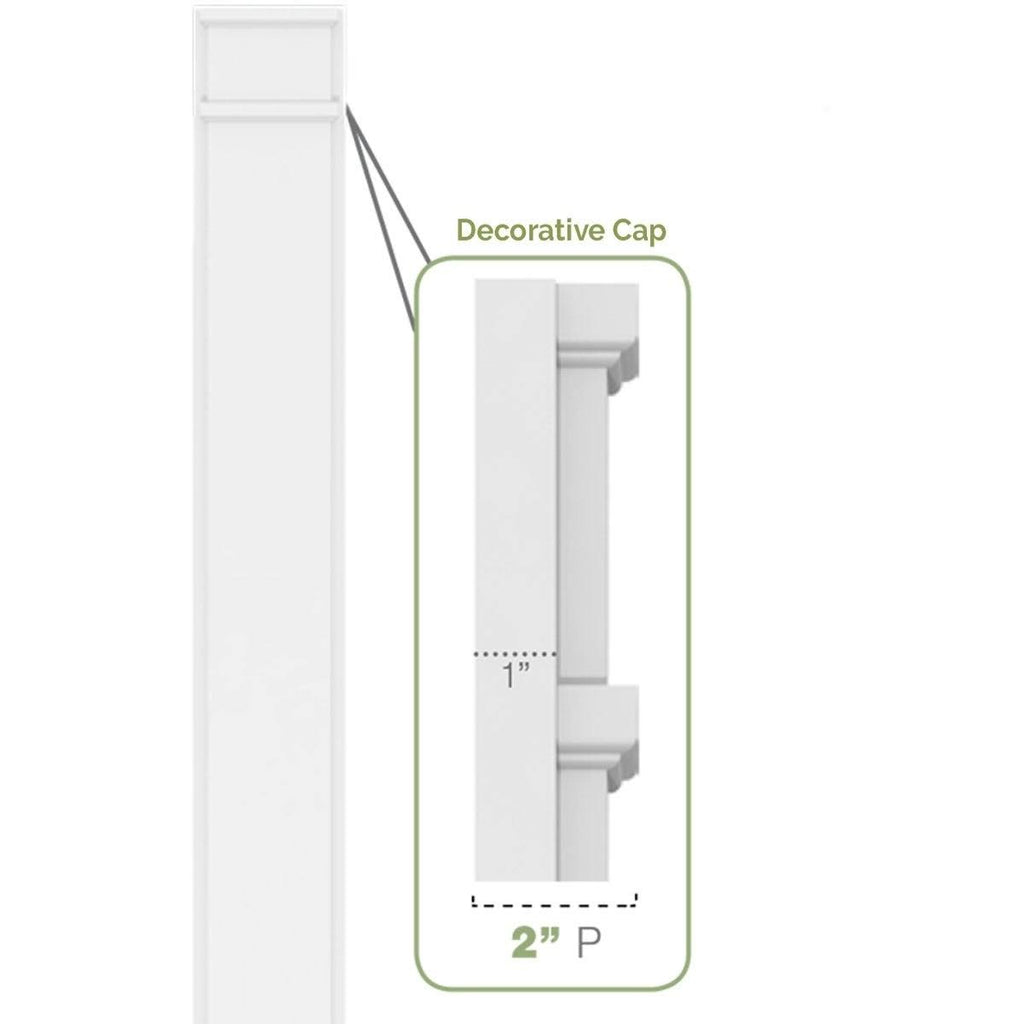 Plain PVC Pilaster with Decorative Capital & Base (Pair) B185