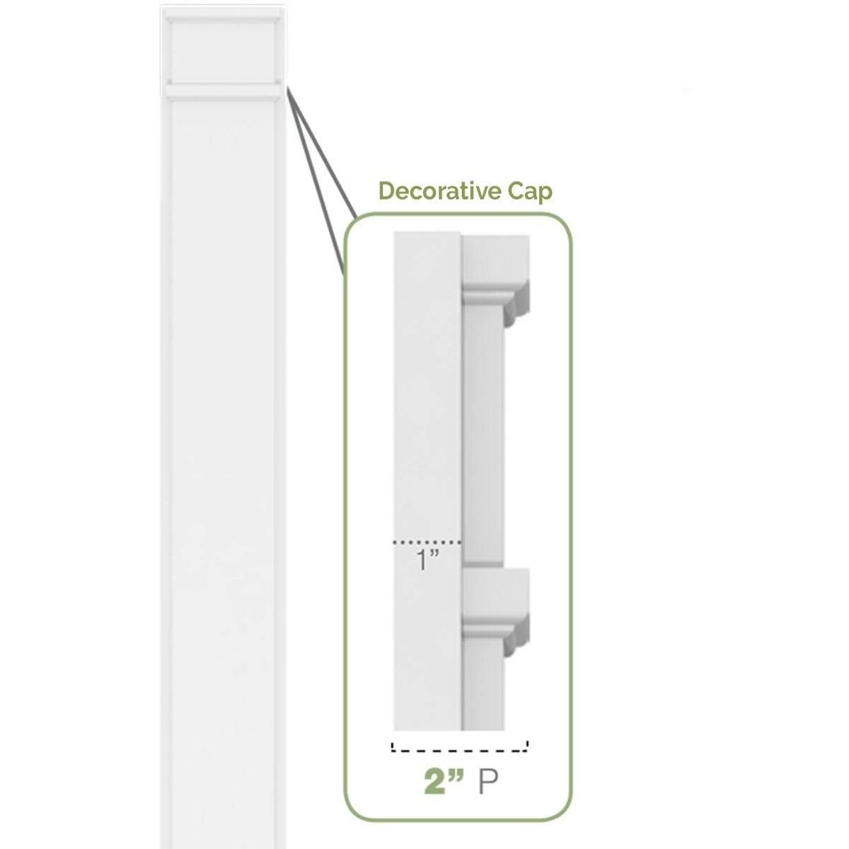 Plain PVC Pilaster with Decorative Capital & Base (Pair) B185