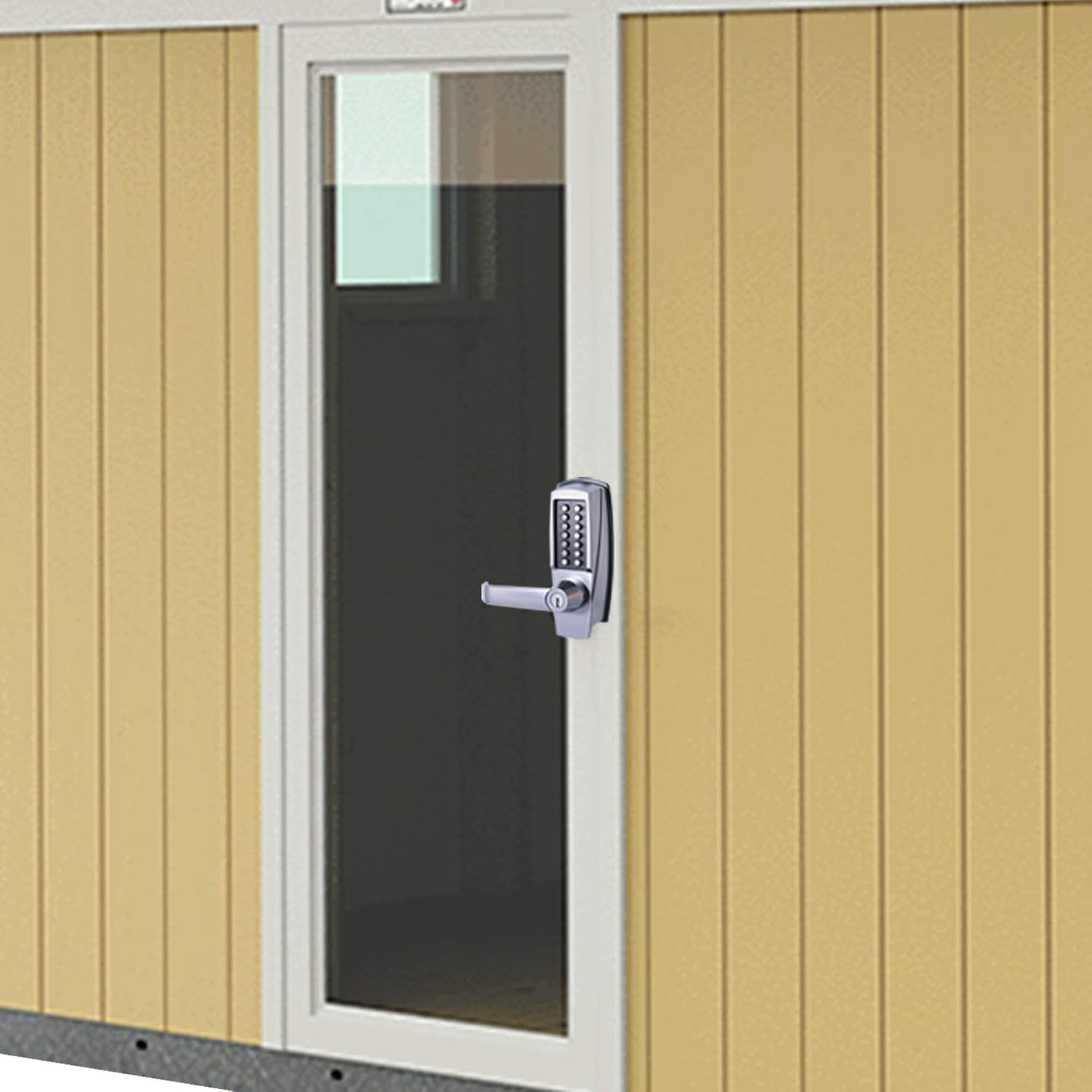 Mechanical Push Button Lever Lock, 60mm Backset, 13 Digit Keypad, Satin Chrome X910