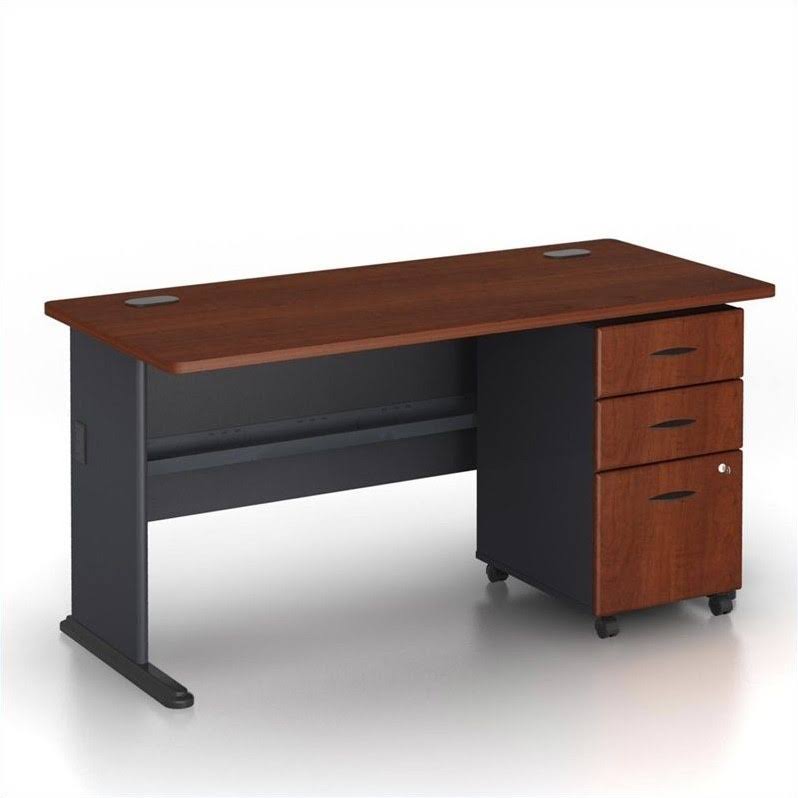 60x22 Credenza Desk with File Cabinet E359