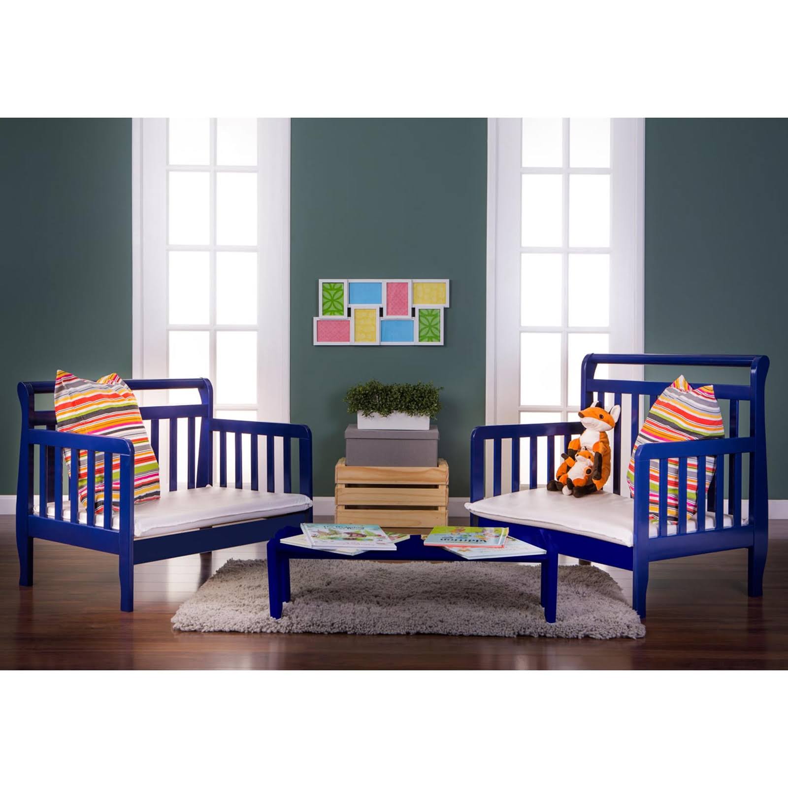 Royal Blue 3-in-1 Convertible Toddler Bed V1150