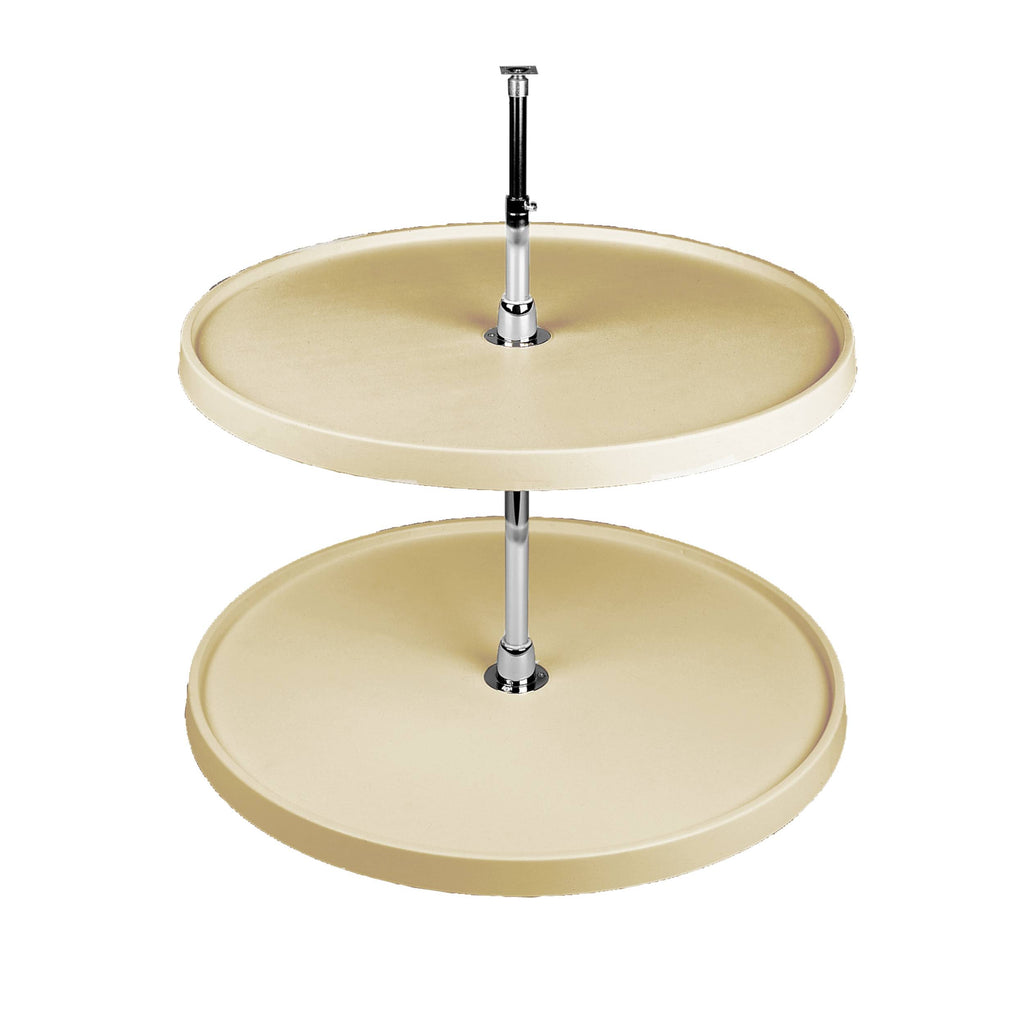 18x22 Almond Polymer Lazy Susan 2-Shelf E3572