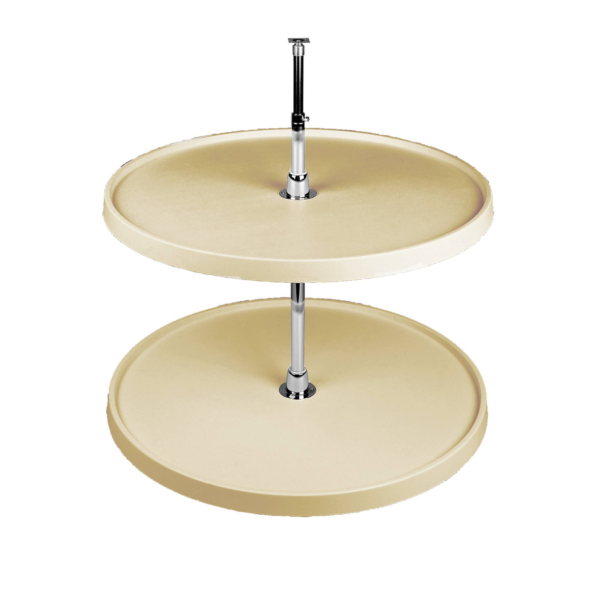 18x22 Almond Polymer Lazy Susan 2-Shelf E3572