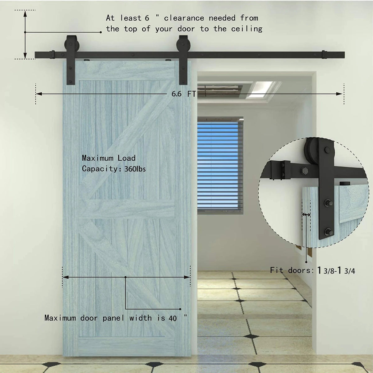 White Gold Lines Painted Solid Core Barn Door 24X80 T579644