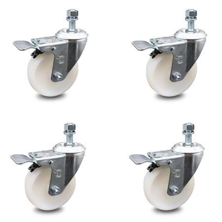 4 inch Nylon Swivel Caster Set with Total Lock Brake E6638