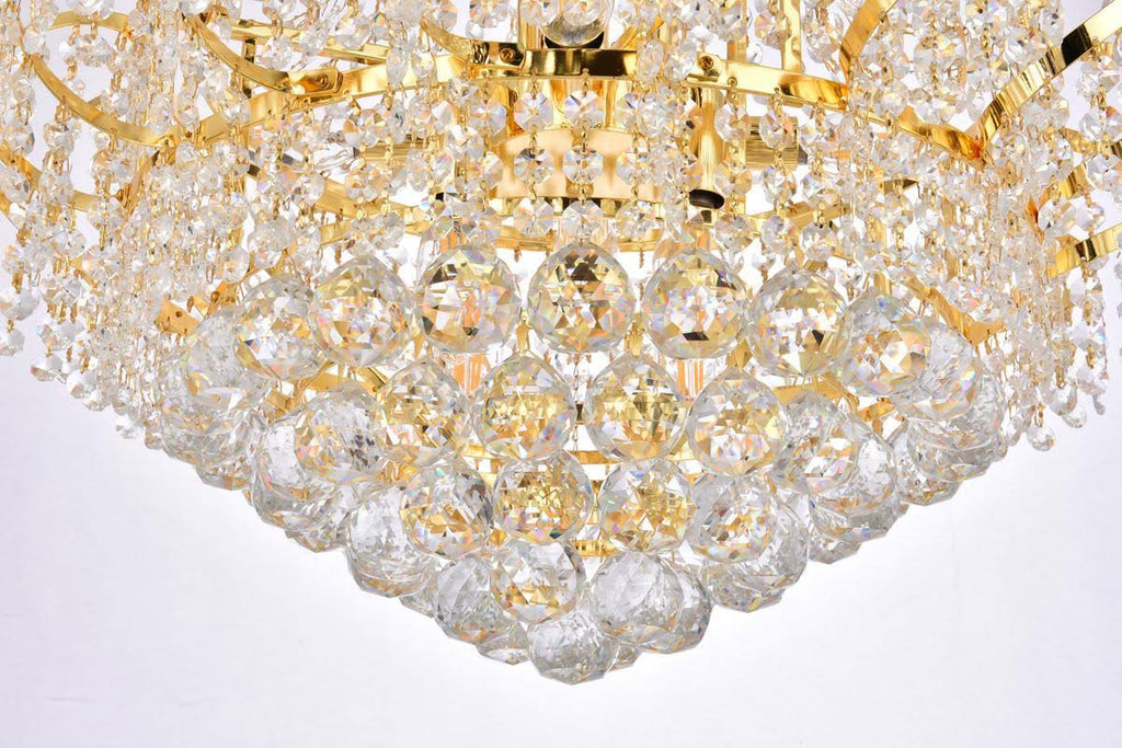 11 Light Gold Chandelier Clear Crystal J31549