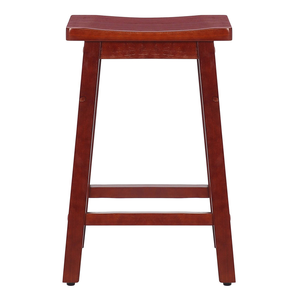 Solid Wood Saddle Counter Stool, Set of 2 V5964