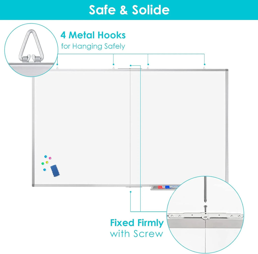 Large Magnetic Whiteboard 72 x 40 with Pen Tray V1075