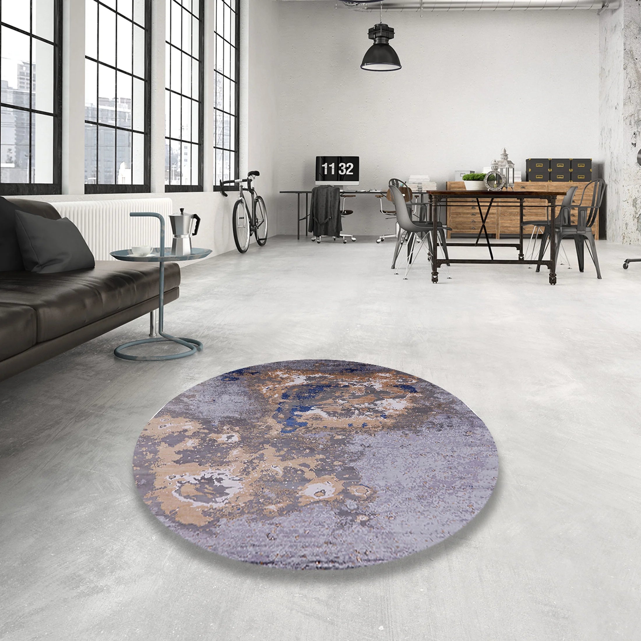 Cloudy Gray Rectangle Area Rug T8998