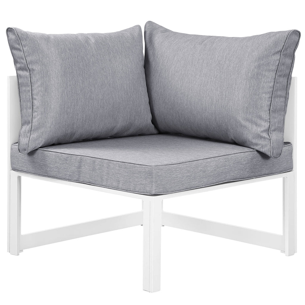 White Grey Fabric Outdoor Patio Sectional Sofa Set W1658