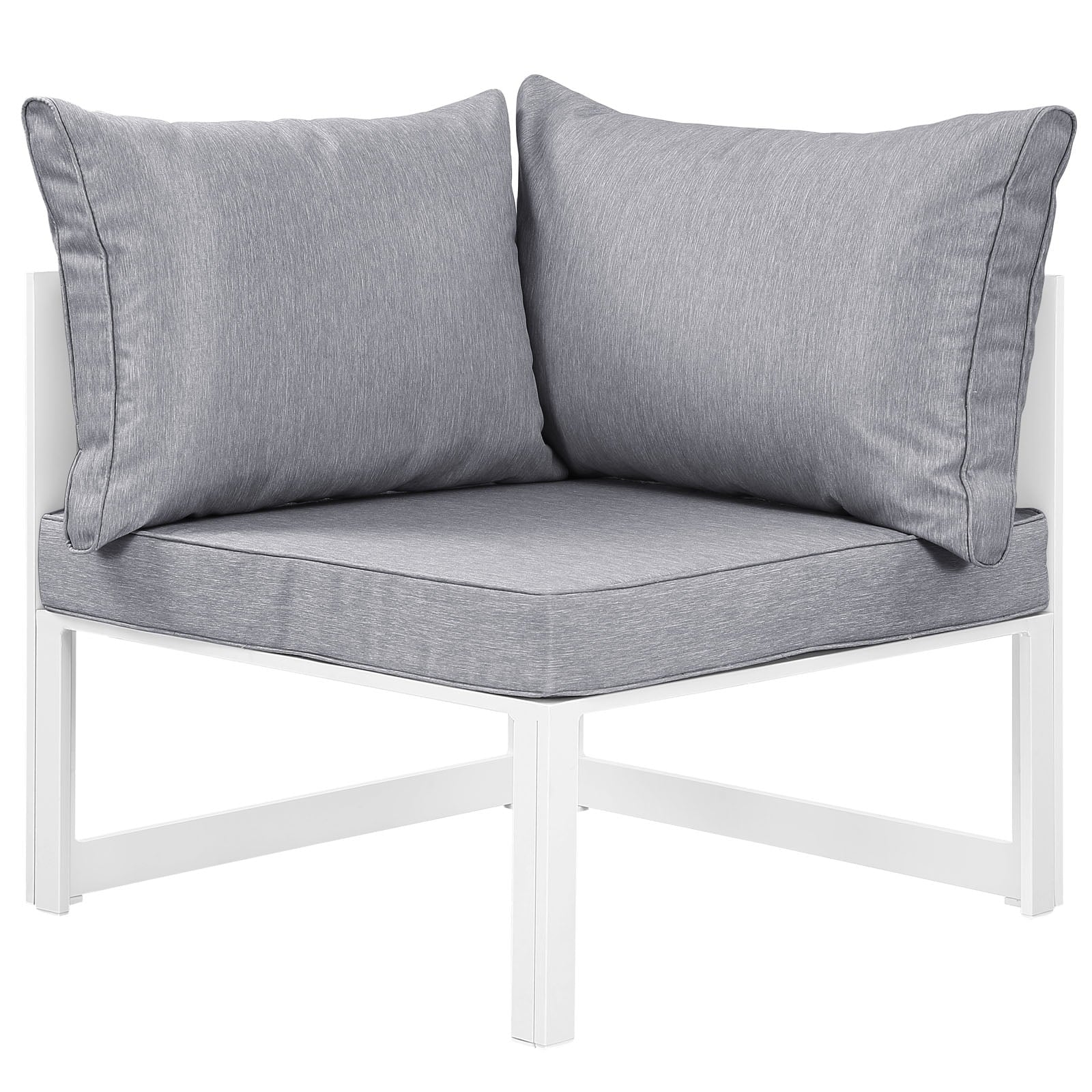 White Grey Fabric Outdoor Patio Sectional Sofa Set W1658