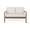 Acacia Wood Loveseat with Wicker Accents O20359