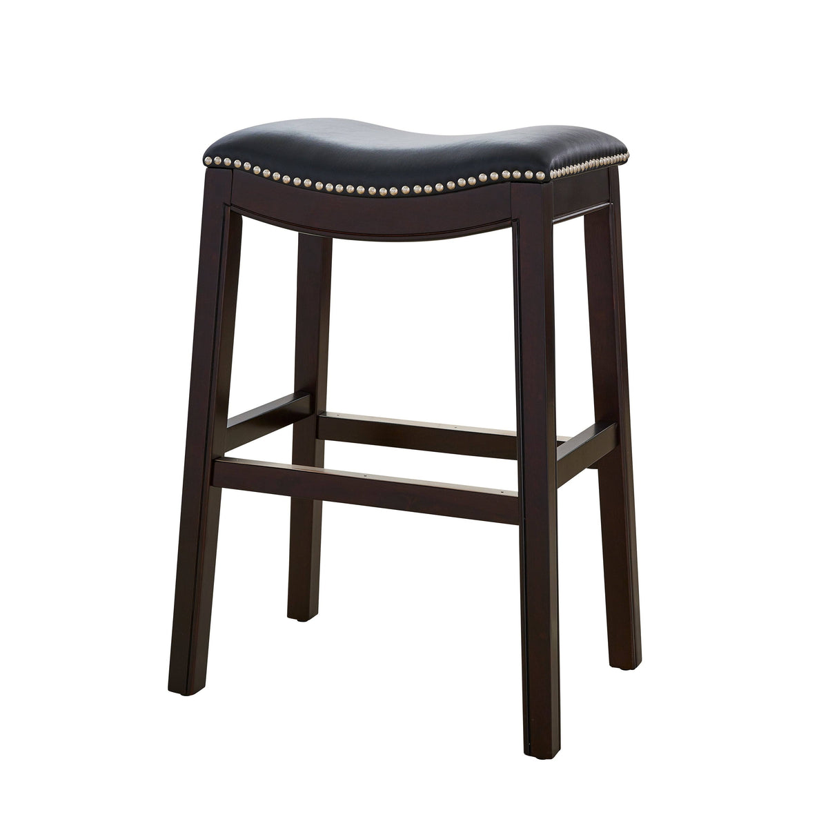 Black/Espresso Faux Leather Counter Stool V264
