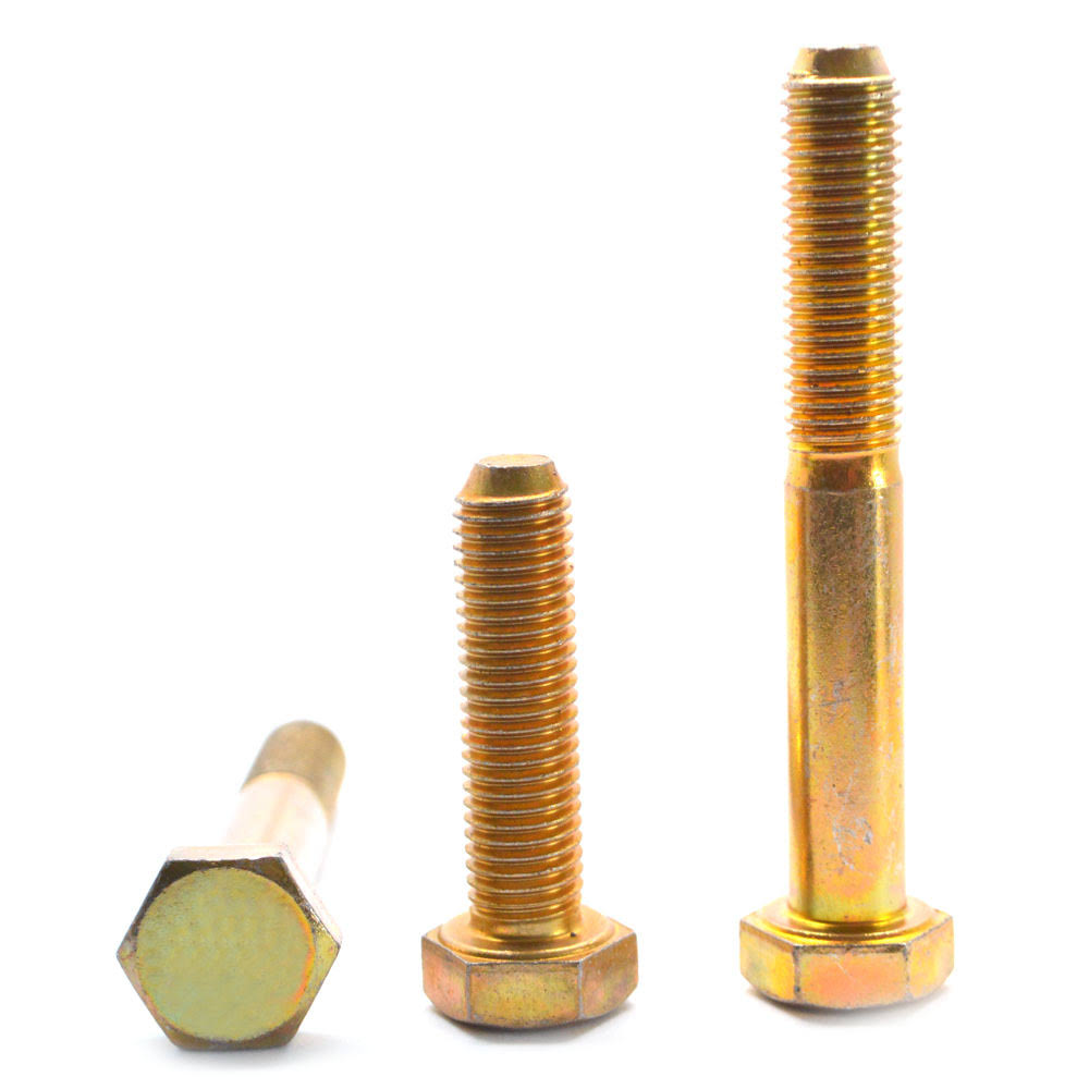 1/4x22-20 x 1/2x22 Coarse Thread Grade 8 Hex Cap Screw Alloy Steel Yellow Zinc Plated G607139