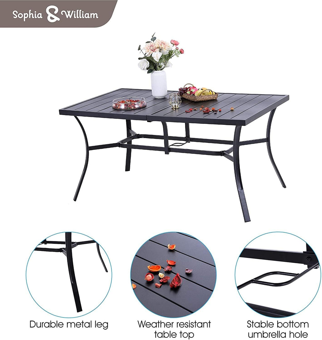 7 Piece Aluminium Patio Dining Set with Stackable Chairs K11609