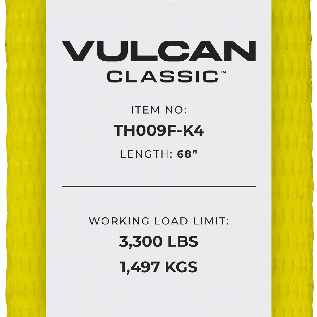 Car Tie Down 4 Pack Flat Hooks Classic Yellow 3300 Lbs SWL T7524