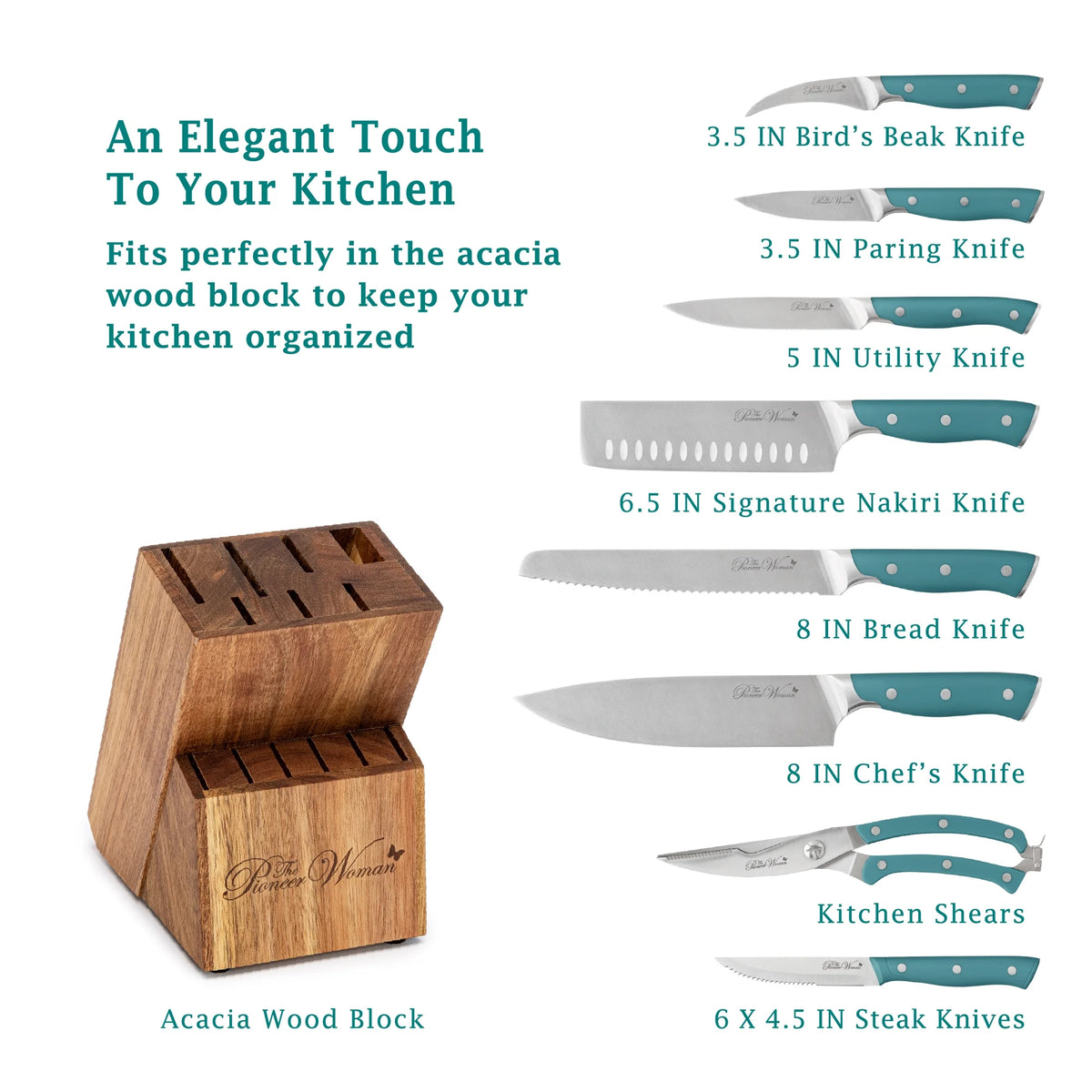 14-Piece Stainless Steel Knife Block Set J95834