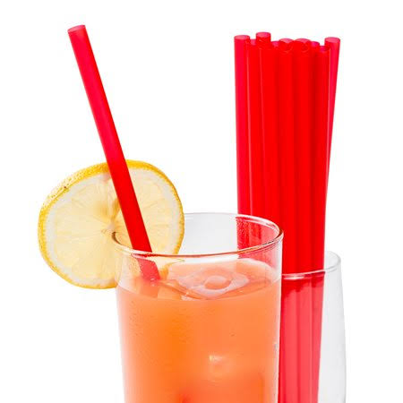 9x22 Red Unwrapped Straws, Case of 7200 Y726637