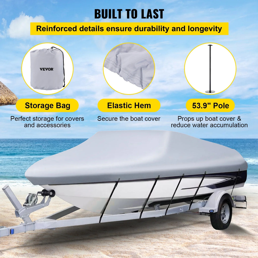 Heavy Duty 210D Marine Grade Polyester Waterproof Boat Cover F3576