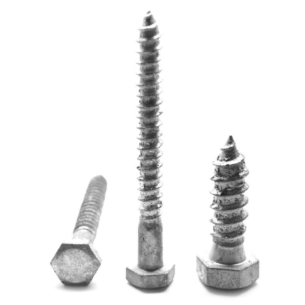 1/4x22-10 x 5x22 Hex Lag Screw Low Carbon Steel Hot Dip Galvanized Pk 275 U272