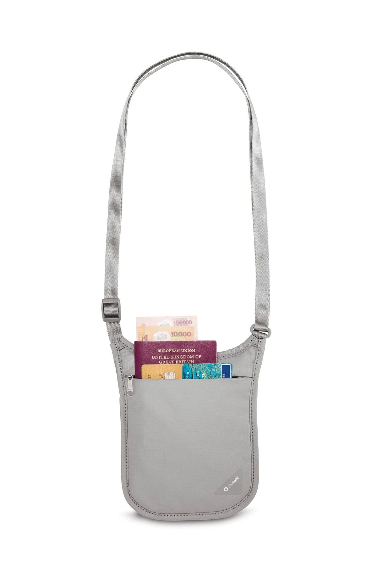 RFID Neck Pouch - Grey J1815