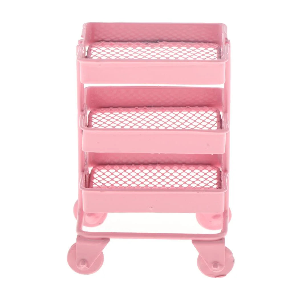 Mini 3 Tier Storage Shelf Dollhouse Decor Accessory O20400