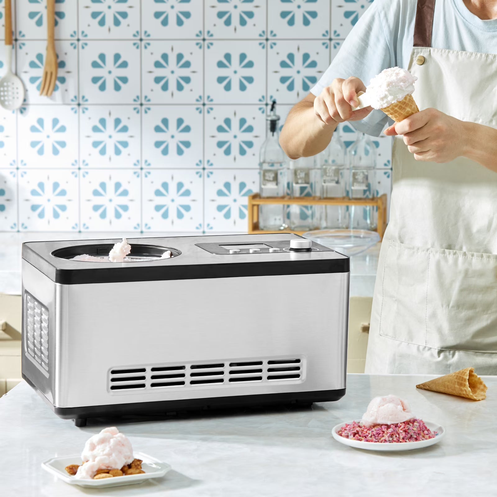 2 Quart Automatic Ice Cream Machine Electric Yogurt Gelato Maker V749891