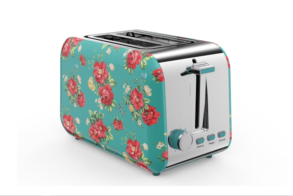 Vintage Floral Green 2 Slice Toaster B72686