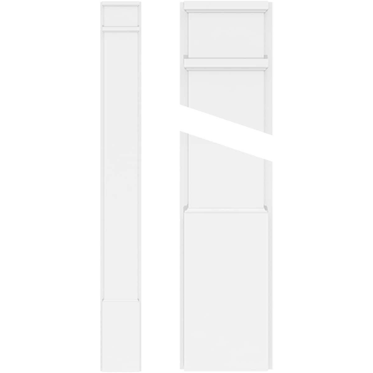 Plain PVC Pilaster with Decorative Capital & Base (Pair) B185