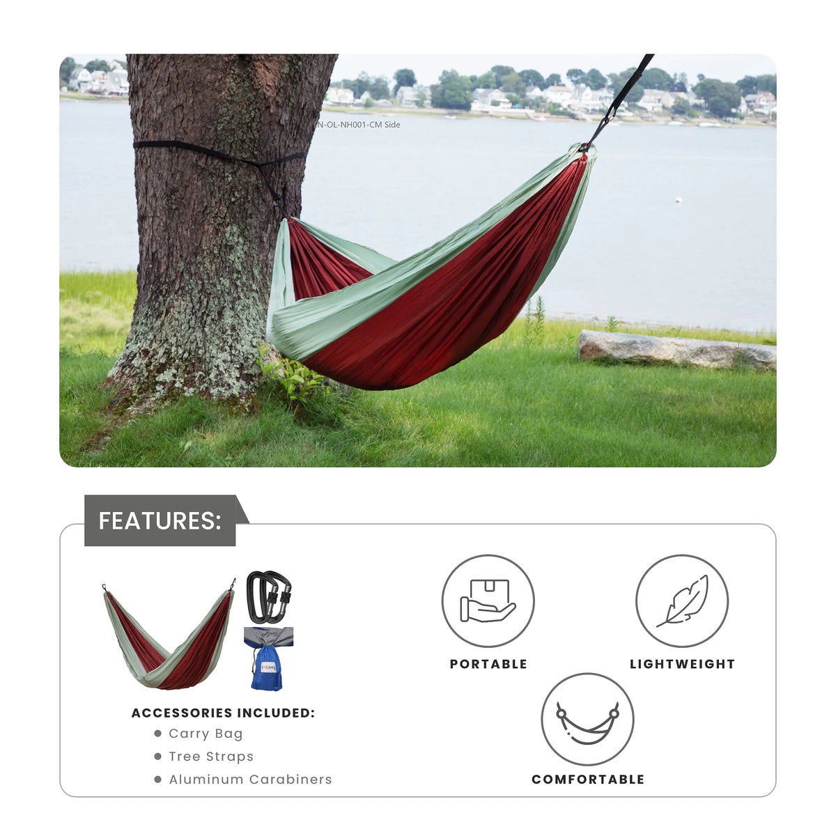 Double Camping Hammock with Storage Bag D4405