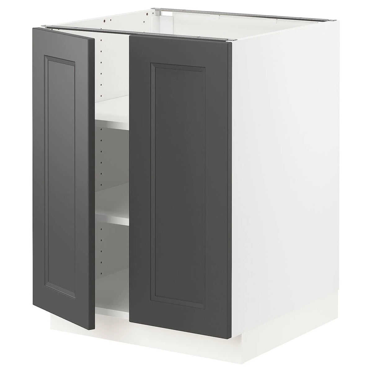 White Base Cabinet with Shelves and 2 Doors J6748