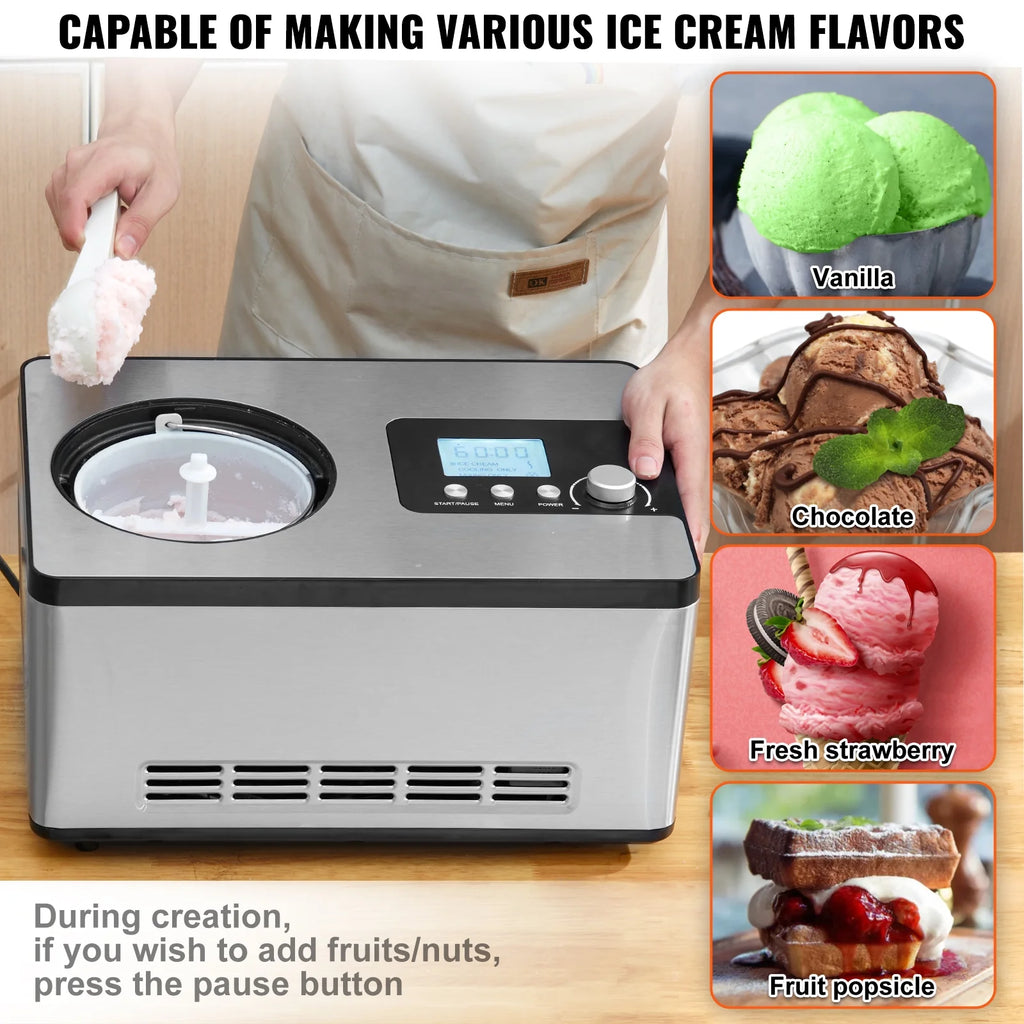 2 Quart Automatic Ice Cream Machine Electric Yogurt Gelato Maker V749891