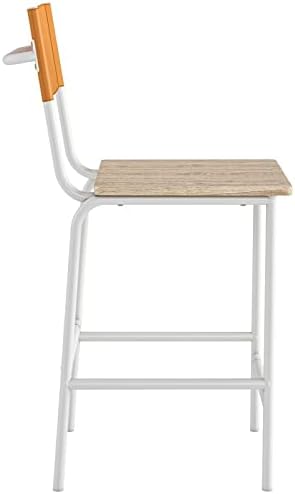 Faux Leather Counter Stool in White and Black J3743