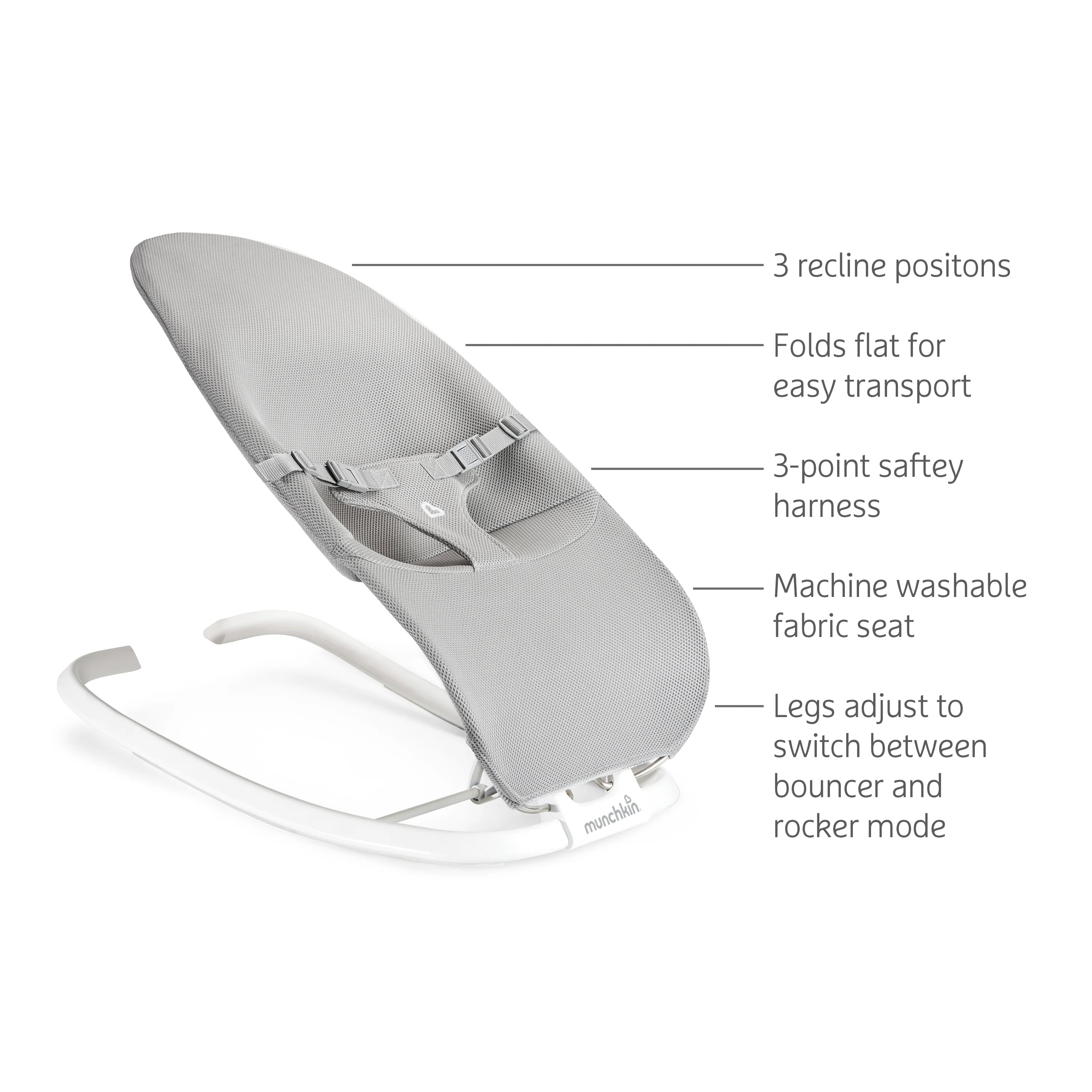 2-in-1 Baby Bouncer & Rocker, Lightweight & Compact O6671