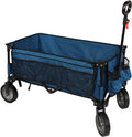 Collapsible Outdoor Folding Wagon Cart with Side Bag Cup Holder W134