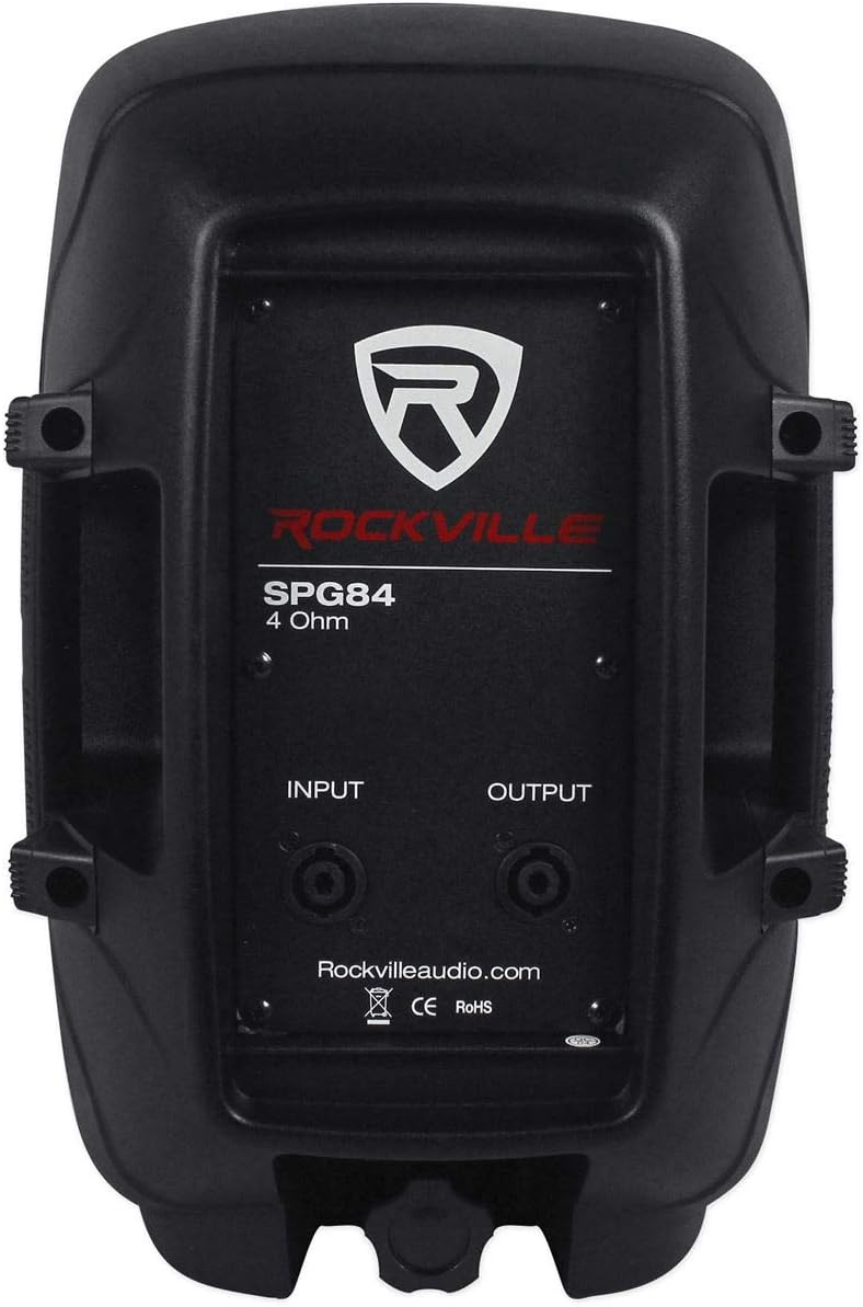 8 Passive 800W DJ PA Speakers 4 Ohm Stands Cables Case V673