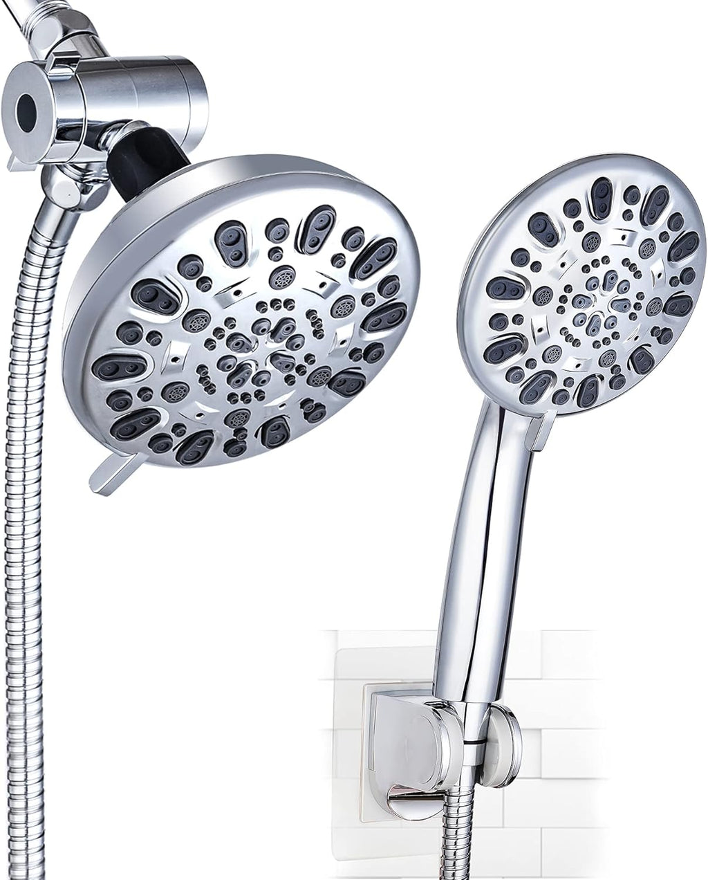 5-inch Rainfall Shower Head Combo with Handheld, 3-way Diverter, Brushed Nickel, Pack of 2 R433605