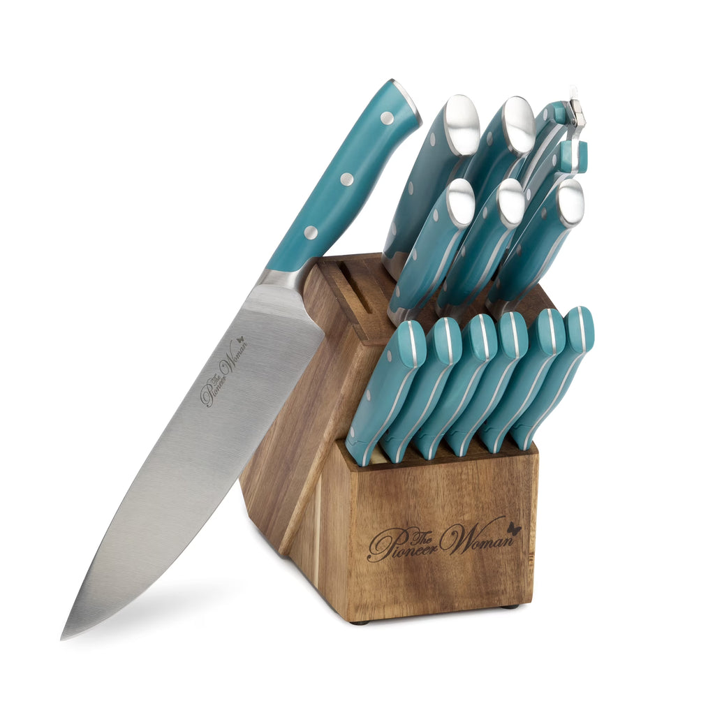 14-Piece Stainless Steel Knife Block Set J95834