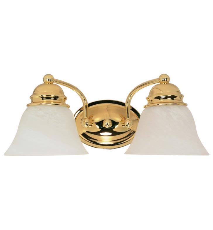 Polished Brass Vanity Light with Alabaster Glass Shade X833