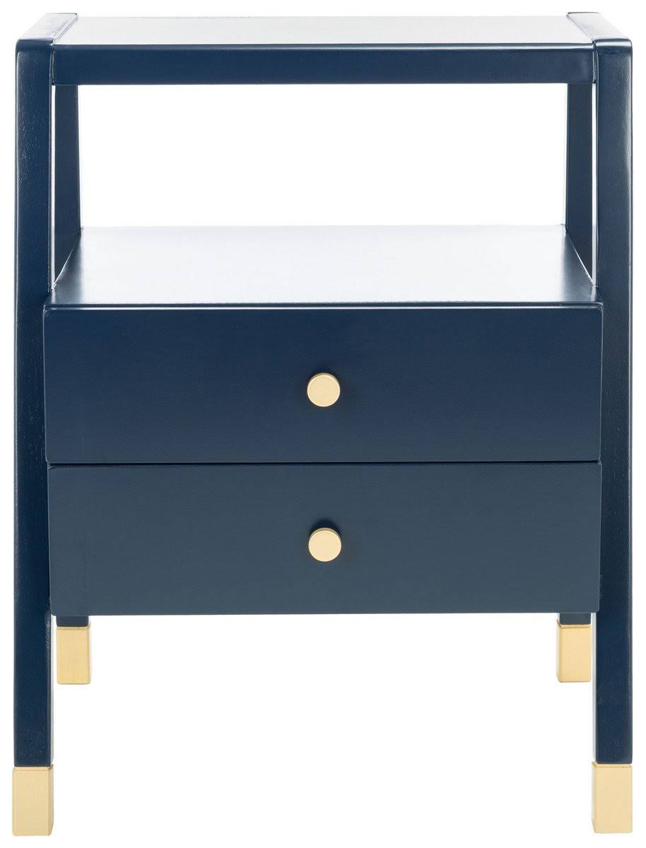 Navy Gold 2 Drawer Accent Table R328