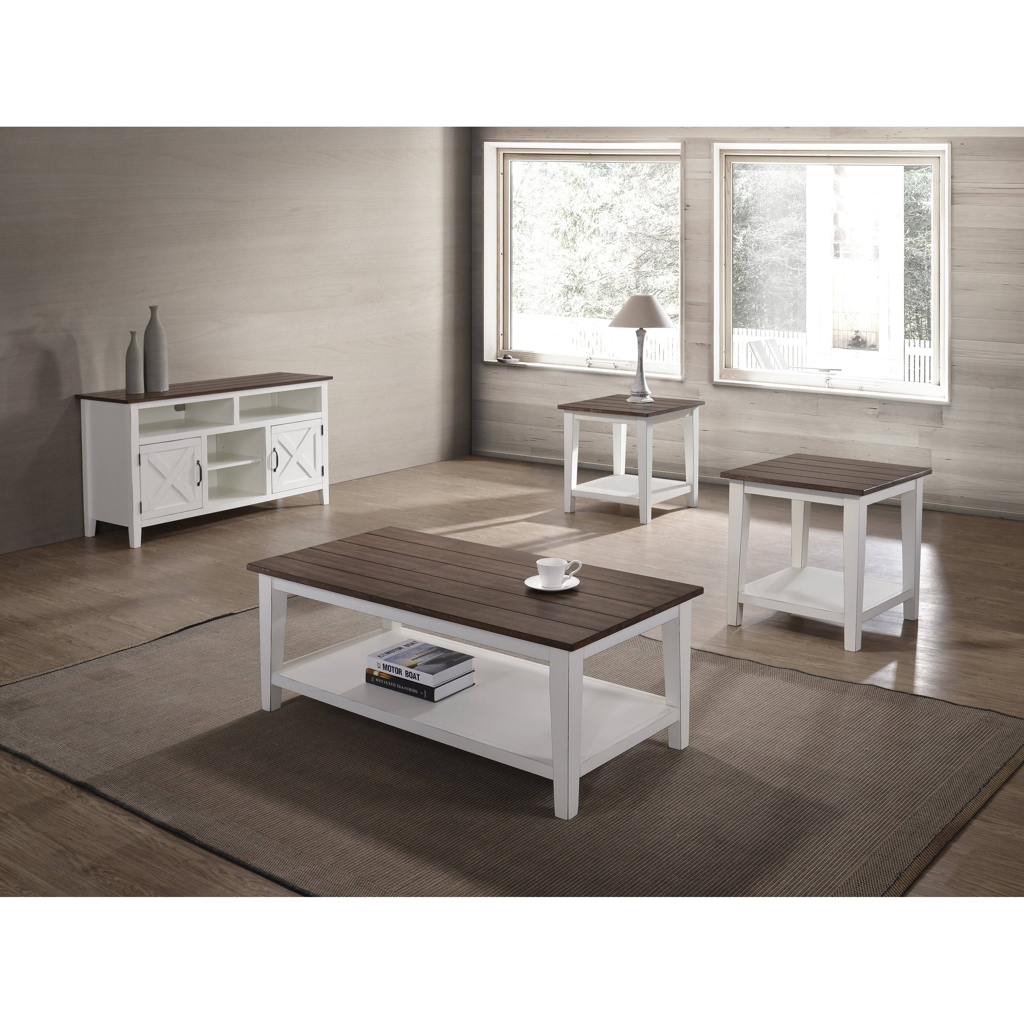 Greige & Black End Table H371272